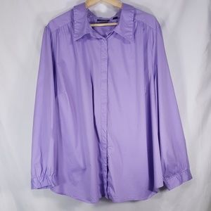 Avenue Tops - Plus Size Avenue Button Down Lavender Blouse Avenue Tops - Plus Size Avenue Button Down Lavender Blouse